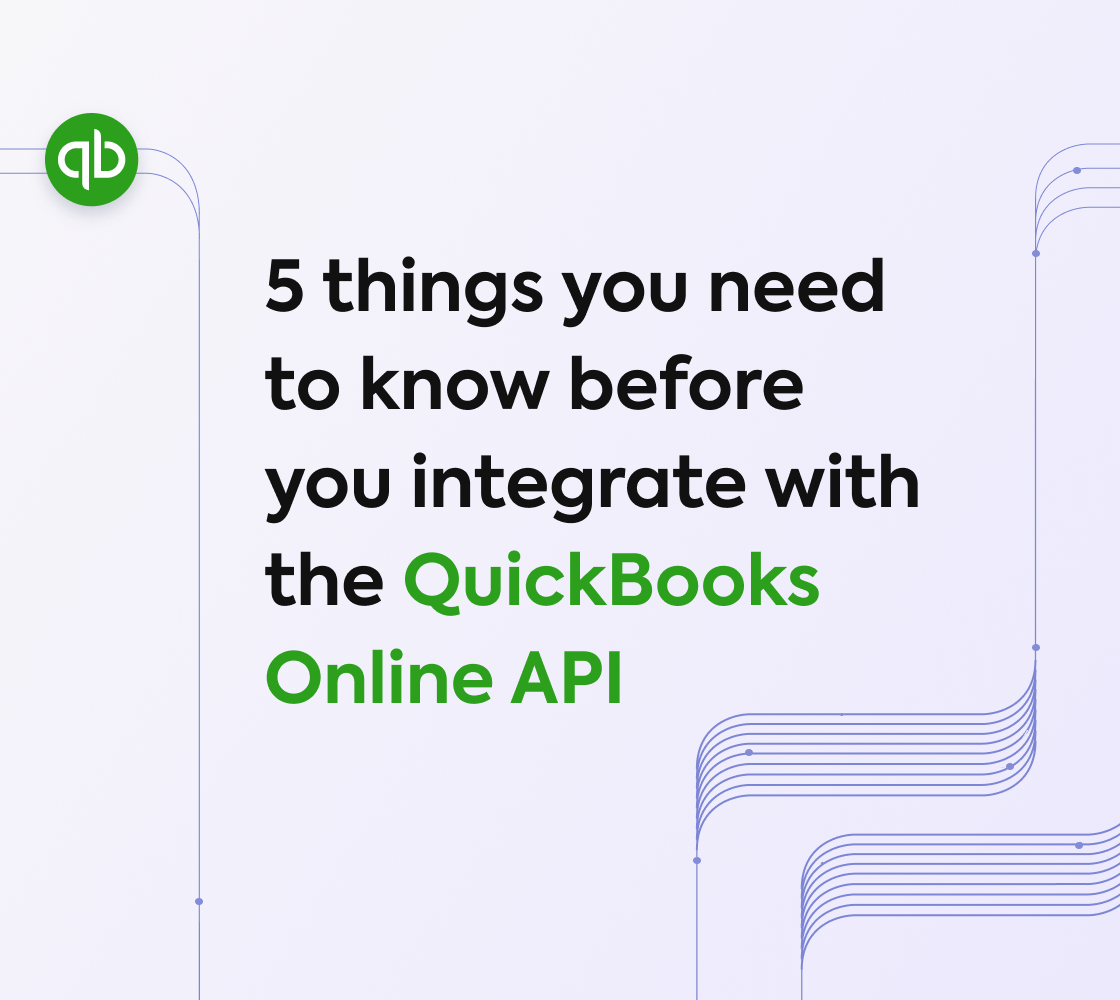 Image saying 5 things you need to know before you integrate with the QuickBooks Online API